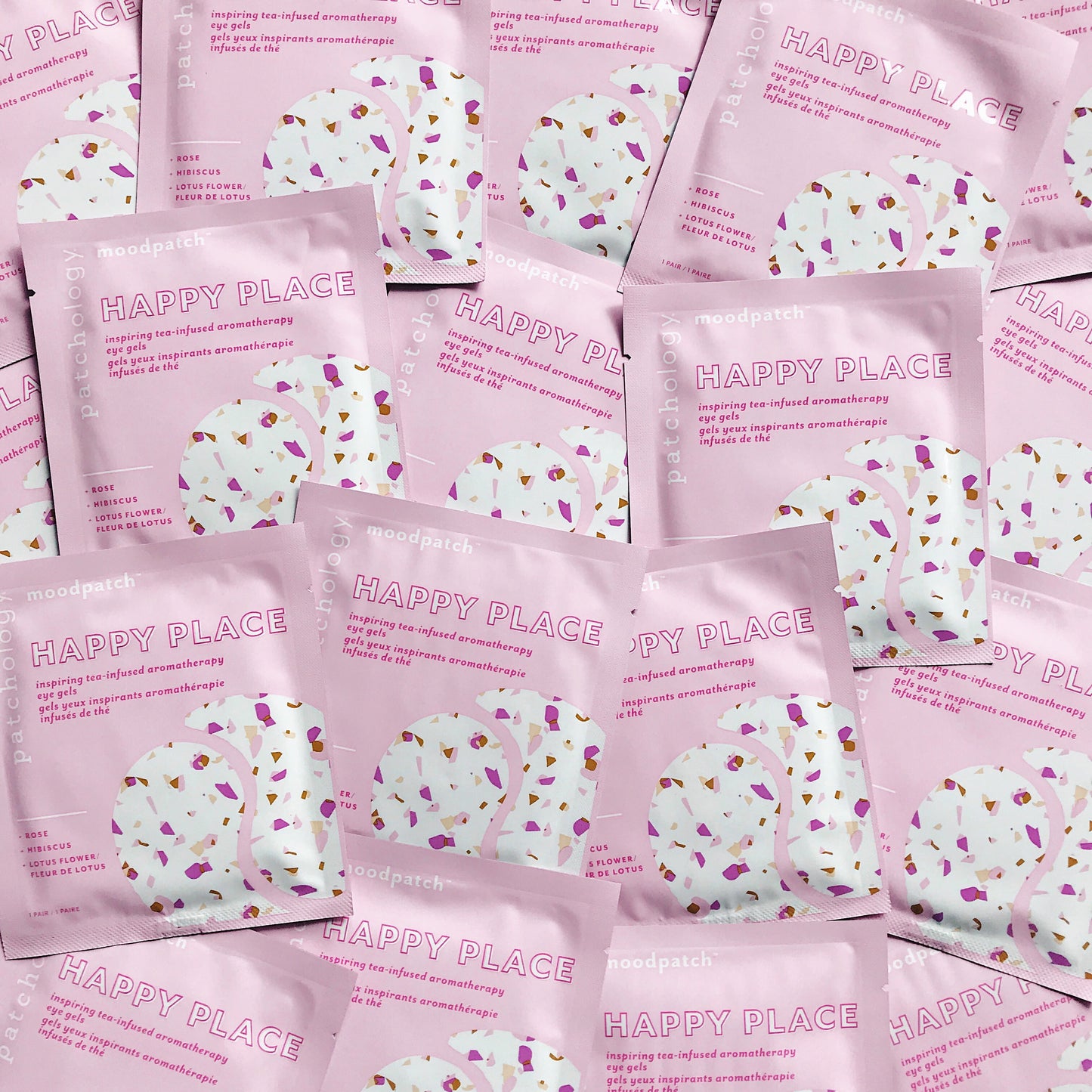 (4 Pack) Moodpatch Happy Place Eye Gels under Eye Mask Skin Care for Puffiness and Wrinkles