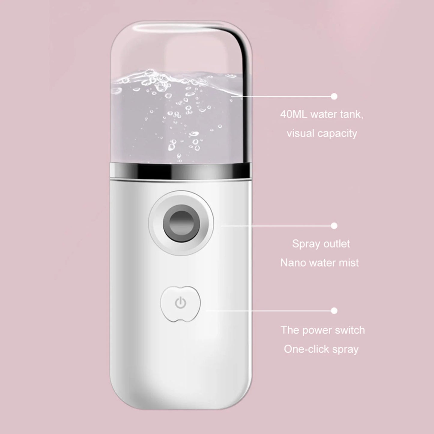 Portable Face Mist Sprayer USB 40Ml Rechargeable Face Mist Sprayer Aroma Diffuser Humidifier on Clearance