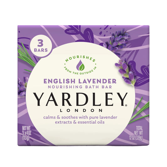 (Pack of 3)  English Lavender Nourishing Bath Bar, 4.0 Oz Bar