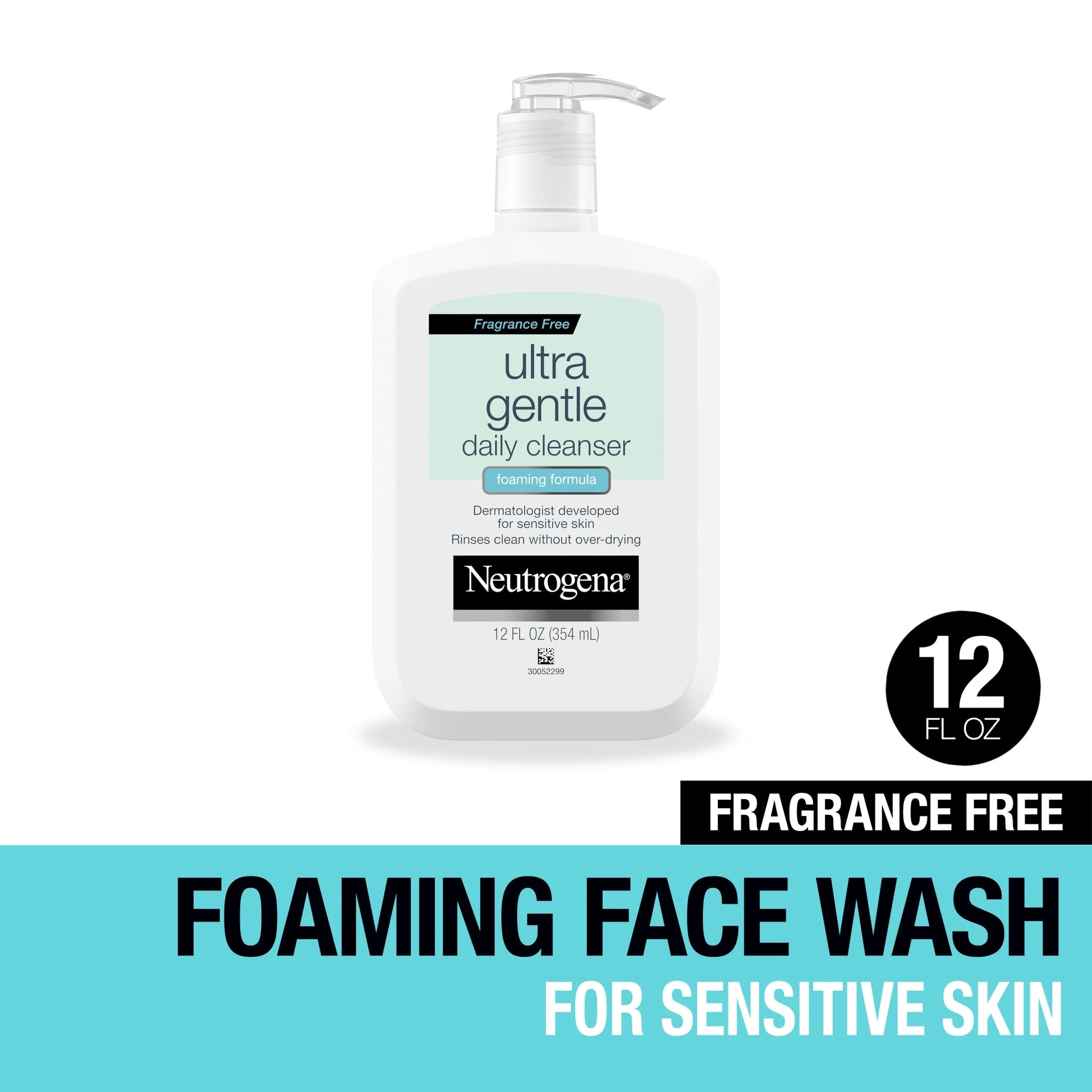 (2 Pack)  Fragrance Free Ultra Gentle Foaming Face Wash, 12 Fl. Oz