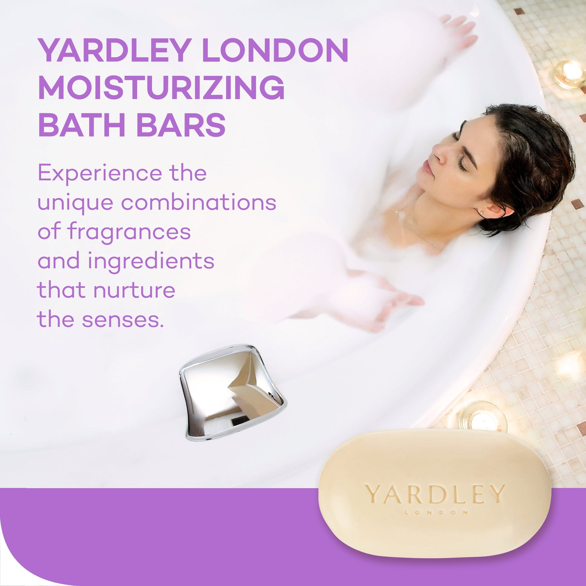 (Pack of 3)  English Lavender Nourishing Bath Bar, 4.0 Oz Bar