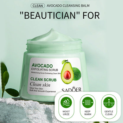 Body Exfoliator Scrub,Personal Skin Care Avocado-Body Scrub Facial Scrub for Exfoliating Moisturizing&Cleansing 250Ml